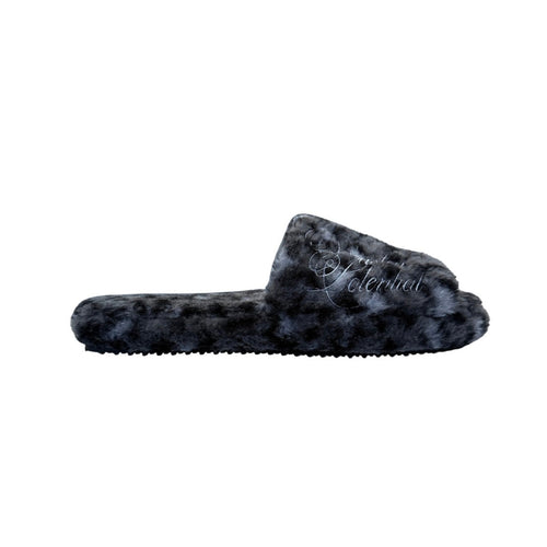 Custom Snow Leopard Fuzzy Slides