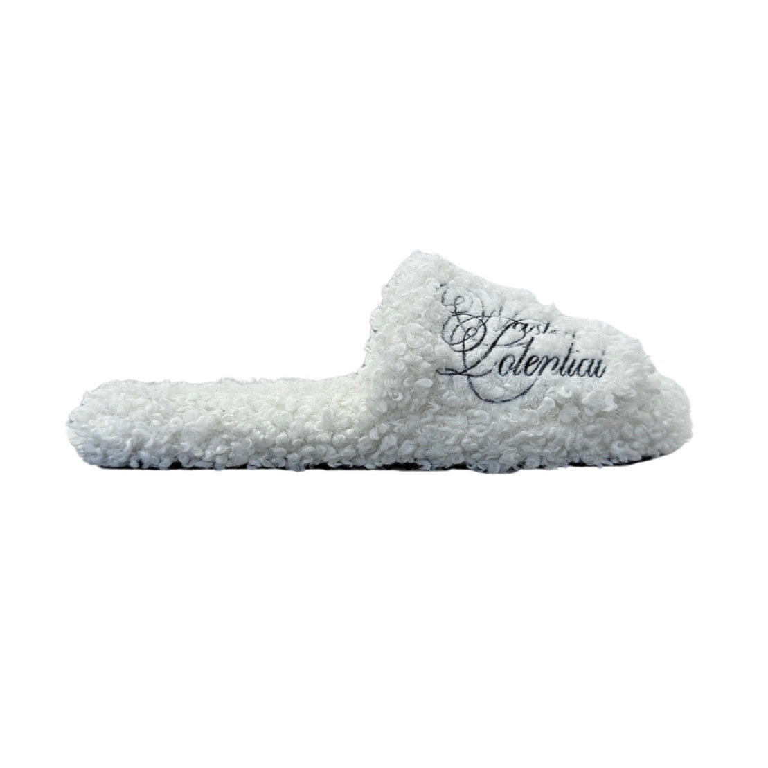 Custom Snow Leopard Fuzzy Slides