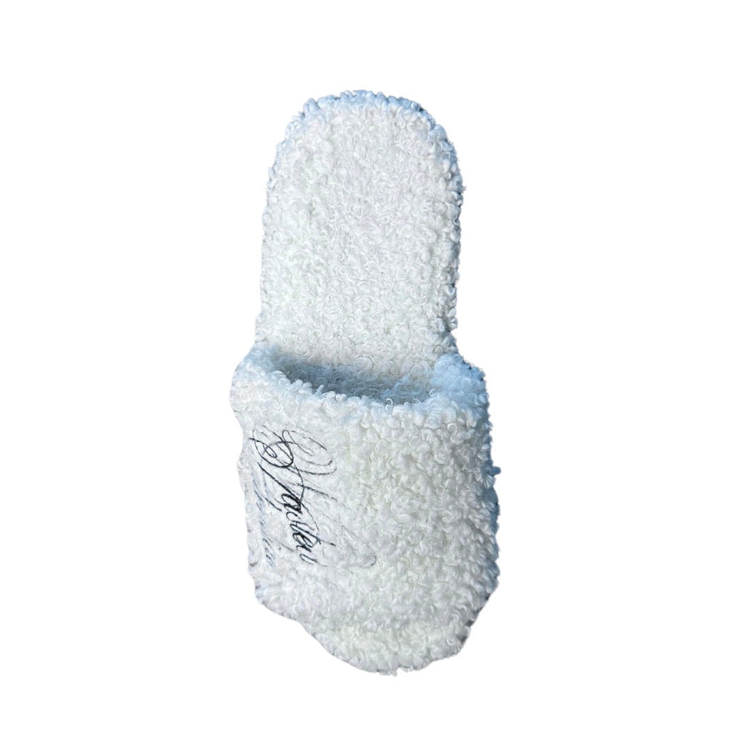 Custom Snow Leopard Fuzzy Slides