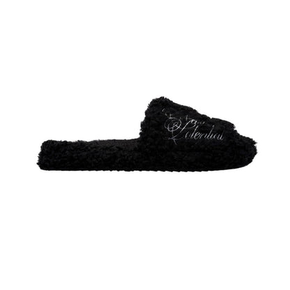 Custom Snow Leopard Fuzzy Slides